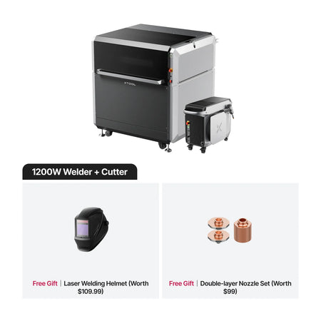 1200W Welder + Cutter with free gifts on a white background