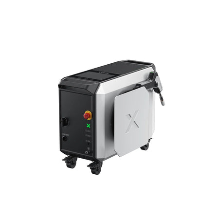 Black and silver industrial machine on a white background