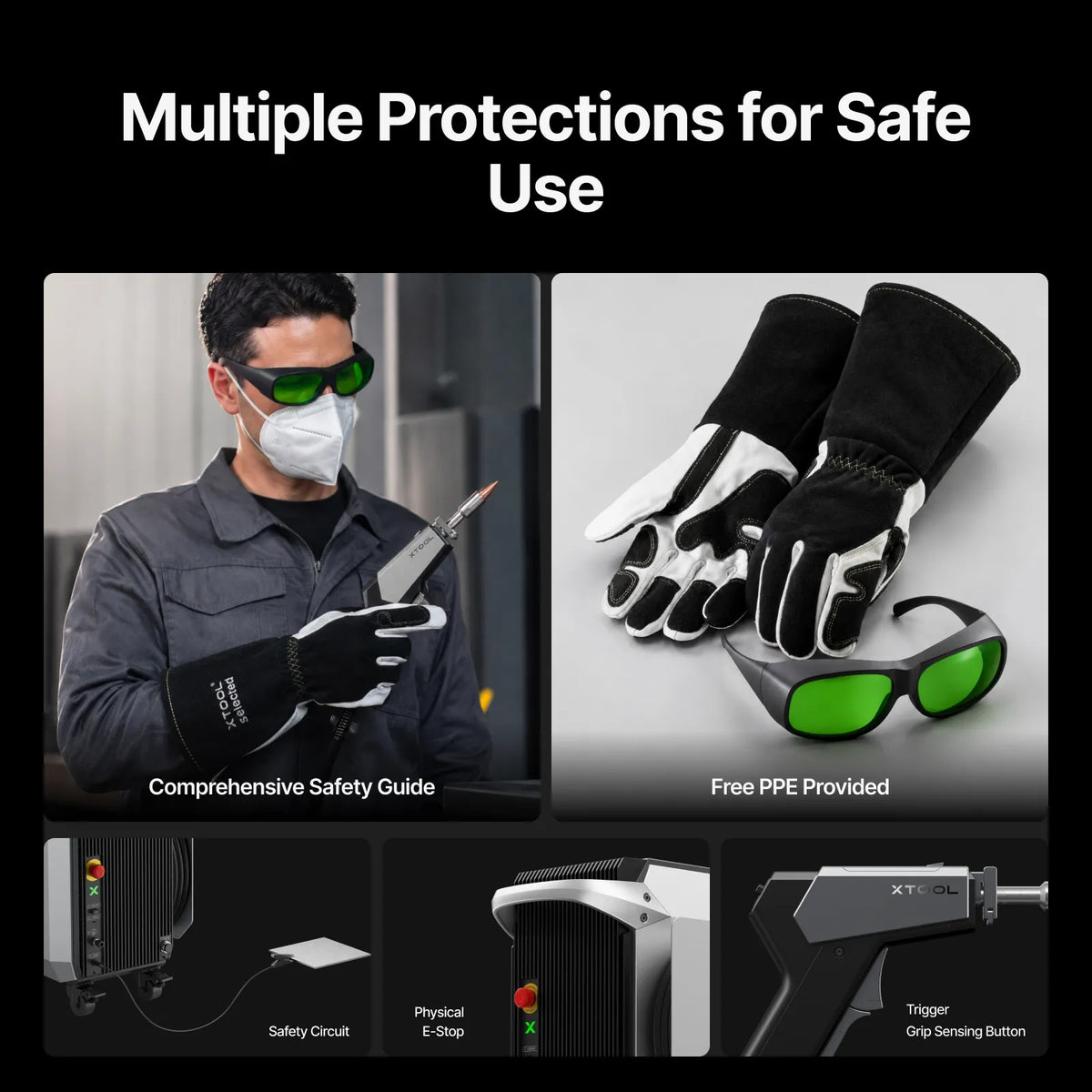 Safety items available for laser welding.