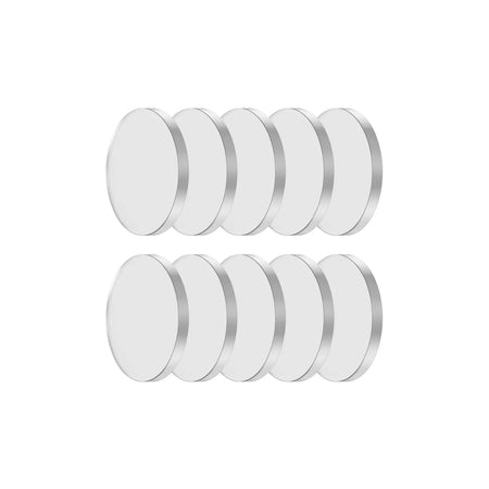Eight round glass lens arranged in two rows of four on a plain white background.
