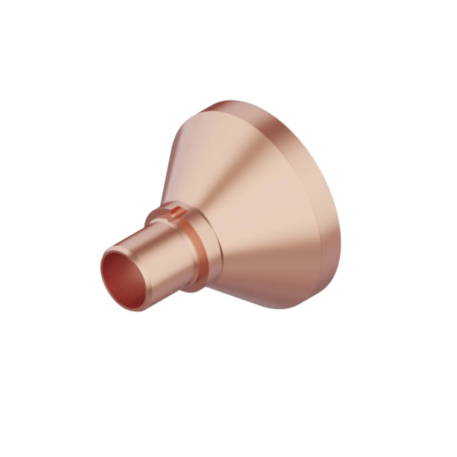 Copper fitting on a white background